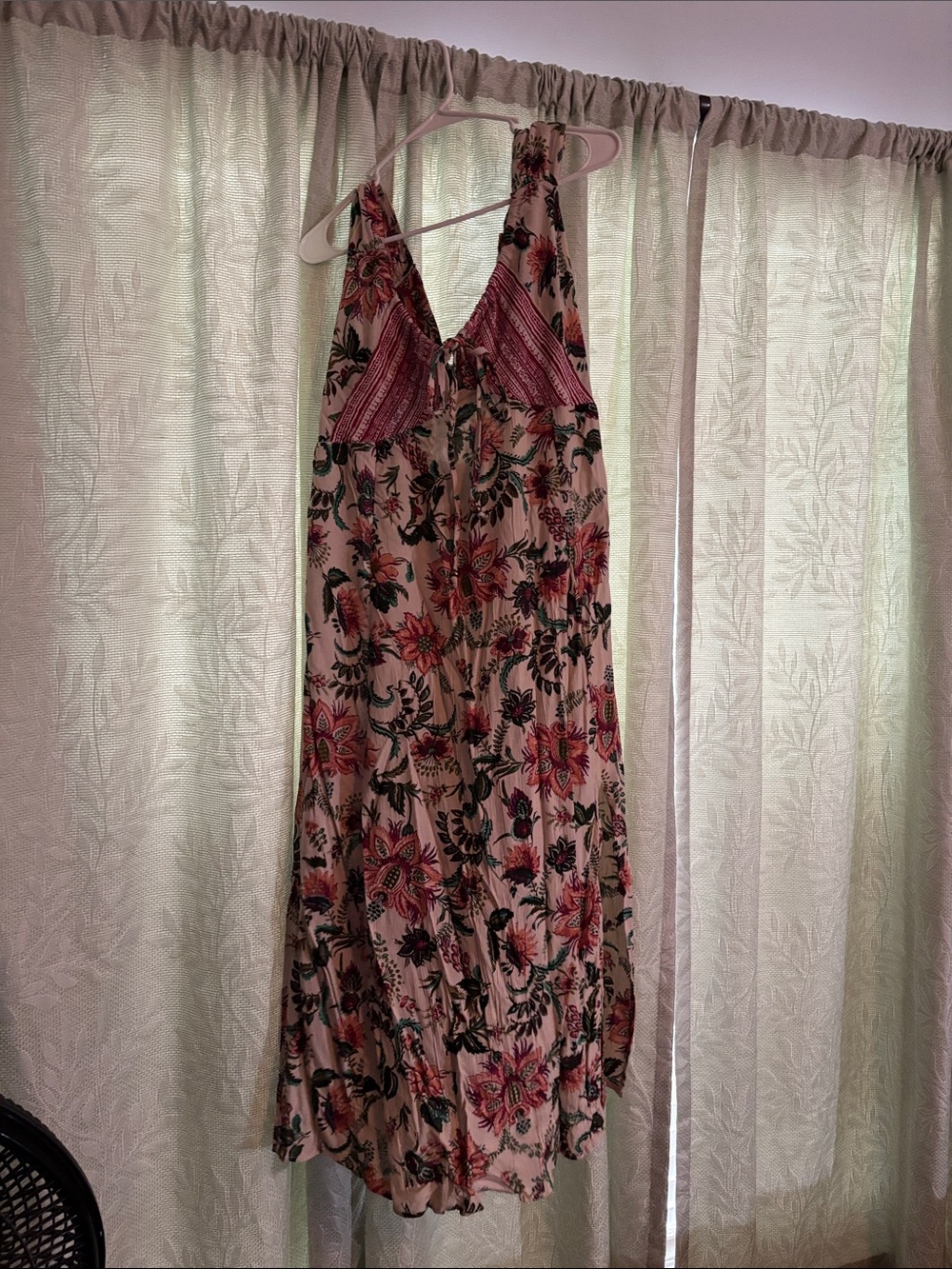 Andie Pink Floral Halter Midi Dress